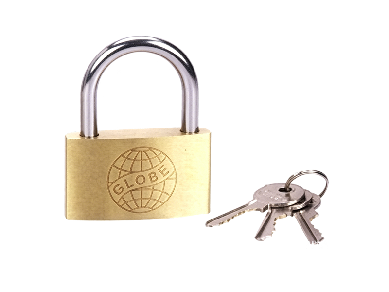 GLOBE Brand Light Brass Padlock